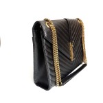 Saint Laurent Medium Envelope Bag in Quilted Grain de Poudre Leather